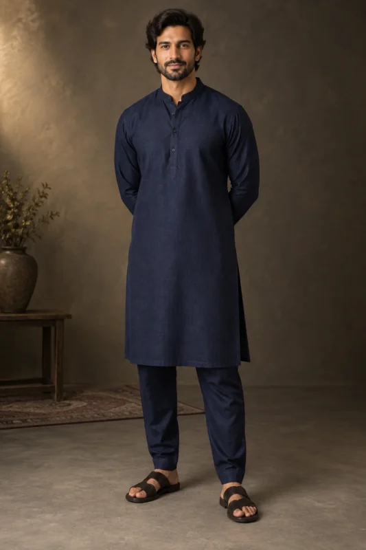 AL-KAIF demonstration garment — Kurta-navy